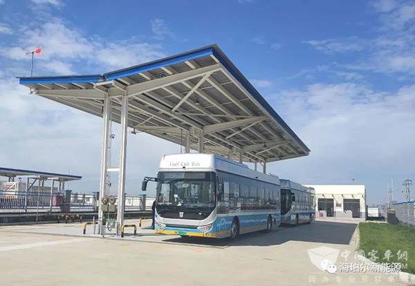 海珀?duì)栃履茉?電解水制氫 綠氫 燃料電池 公交車