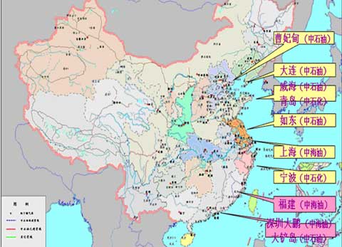 中國LNG接收站分布圖